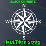 Compass Sticker Car Decal Window 4x4 4WD Camping Caravan Adventure Awaits Vinyl
