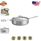 Elegant 6-Quart Stainless Steel Saute Pan - Induction Compatible & Oven Safe