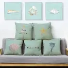 Nordic Style Sea Beach Starfish Conch Shell Square Cushion Cover Throw Pillow