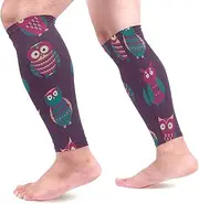 [MASSIKOA] Different Owls Sports Calf Compression Sleeves Leg Compression Socks Calf Guard for Running, Cycling, Maternity, Travel, Nurses