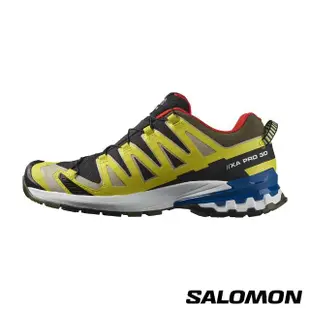 【salomon官方直營】男 XA PRO 3D V9 Goretex 健野鞋(黑/毛茛黃/藍)