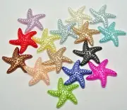 100 Mixed Color Acrylic FlatBack Pearl Sea Star Starfish Cabochon 19mm Craft DIY