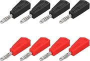 uxcell 8 Pcs 4mm Banana Plugs, 20A Speaker Wire Cable Plugs Connectors, Banana Jack Connector for Speaker Wire Audio Cable, Black&Red
