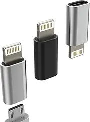Charging Adapter Micro USB Female to Lightning Male (3 Pack) Android Cable for iPhone 14 13 Pro Micro USB Jack Cable for Apple MFI Certified Connector for iPad Charger Adapter mc-to-L