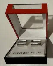 Men's Geoffrey Beene Silver Tone Cufflinks New in Original Box Macys