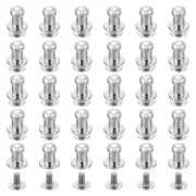 30Pcs 5mm Chicago Screws Round Head Button Leathercraft Rivets, Silver