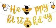 WHAMVOX Honey Bee Banner Prop Party Decoration Hanging Banner for Baby's 1st Birthday