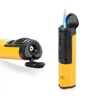 Galiner Metal Cigar Lighter Single Jet Flame Torch Lighter Butane Gas Refillable