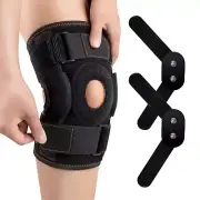 Professional Hinged Knee Brace, Adjustable Compression Knee Support Wrap for Men