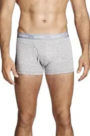 [Bonds] Mens Underwear Cotton Blend Guyfront Trunk (1 Pack), Grey Marle (1 Pack), Large