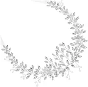 [Healeved] Rhinestone Hair Band Headband Shampoo+shield Bride Headpieces for Wedding Pearl Tiara Bride Headband Pearl Headband Rhinestone Headpiece Decorative Hair Ties Head Band Copper Wire