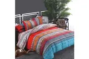 Mandala Stripe Quilt Doona Duvet Cover Set