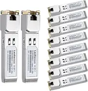 10Pcs 1.25 Gigabit Cooper SFP to RJ45 10/100/1000M Self-negociation Converting Module, Supports 100m cat5/cat5e/cat6 Cable