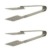 2x Avanti Stainless Steel Wide Tea Bag Tongs Kitchen Cooking/Frying Clip SLVR
