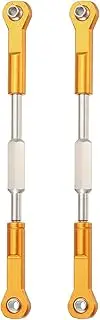 uxcell 2 Pcs Steering Servo Turnbuckle Rod RC Aluminum Alloy Linkages for HSP 1/10 94123 On-Road RC Car (Gold Tone, 96mm)