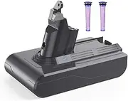 FLYLINKTECH 3000mAh Battery for Dyson V6, Battery Replacement for Dyson V6 SV03 SV04 SV05 SV06 SV07 SV09 DC72 DC74 595 650 770 880 DC59 DC58 DC61 DC62 Animal Vacuum Cleaner with 2xPre-Filters