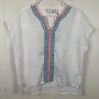 House of Harlow 1960 Womens Linen Top Embroidered Small