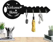 Key Holder Wall Mount | Wooden Key Organizer Rack | Vintage Home Decor, Space-Saving Storage Rack for Coat Jacket Scarf Backpack Hat Towel