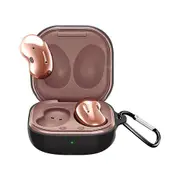 2Pcs Silicone Earphone Case for Samsung Galaxy Buds Live Wireless Headset Shockproof Soft Protective Headphone Cover Shell - Black