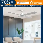 52 Inch Ceiling Fan with Remote White Indoor Lighting Home Decor Energy Ef NL-WH