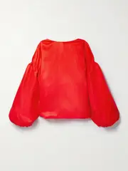 [KHAITE] KHAITE - Quico Oversized Silk Blouse - Red - US6 US 6 Red