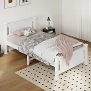 ALFORDSON Bed Frame King Single Size Arne Wooden Base (White)