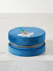 [L'Atelier Nawbar] L'Atelier Nawbar - Psychedeliah Embroidered Velvet Jewelry Box - Blue - One size One size Blue