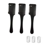 3 Pcs Hair Cutting Combs with Extra 3 Replacement Razors, 3 Count (Pack of 1)
