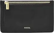 [FOSSIL] Women's Logan Leather Wallet Slim Minimalist Zip Card Case with Keychain
