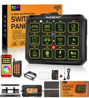 AUXBEAM AC-1200 RGB 12 Gang Switch Panel LED Light Bar bluetooth App Control 12V
