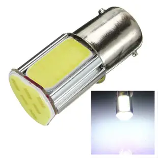 2 Pcs 1156 BA15S 382 P21W 4 COB LED 5W 汽車轉向燈倒車背光燈泡 12V 白光