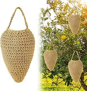 3 Pack Crochet Wasp Nest Decoys, Faux Hanging Wasp Deterrent for Wasps Hornets Artificial Fake Wasp Nest Decoy Decoration for Patio Eaves Yard Home (Beige)