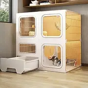 Cat Crates for Indoor Cats, Cat Cages Indoor Large with Litter Box, Pp Material Durable and Breathable Pet Cage for 1-2 Cats, Outdoor Enclosure