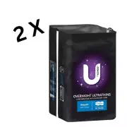 2 X U by Kotex Ultrathin Overnight Regular with Wings Pads 10 Pack FREE POSTAGE