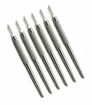 Scalpel Handle Round Straight No. 3 Stainless Steel Dental Surgical 6 Pcs
