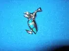NEW STERLING SILVER & OPAL NAUTICAL PELICAN W/FISH PENDANT MARINE SEALIFE FISH