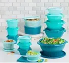 Tupperware Servalier Bowls 30 pc Set Aqua Blue & Teal Green Shades New