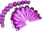 [JOYTOYOU] 24PC 00G-13/16 Ear Stretching Big Gauges Acrylic Tapers Expander Earrring Plug Tunnels Piercing Set