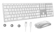 Bluetooth Keyboard and Mouse for Mac, Multi-Device Rechargeable Keyboard