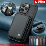 For iPhone 16 15 14 13 12 11 Pro Max XS SE 8 7 6+ Detachable Wallet Case Cover