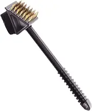 Multifunctional BBQ Cleaning Kit, Triangle Metal Grill Brush - Wire BBQ Cleaning Scraper Kit,Portable Grill Cleaning Brush Kit for Charcoal, Porcelain, Iron Grate