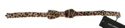 Dolce&Gabbana Men Brown Bow Tie 100% Silk Leopard Print Adjustable Neck Papillon