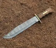 Brass Mistress Bowie Knife Damascus steel Blade Full Tang Handle Bowie Surviva