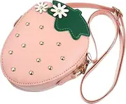 [FRCOLOR] Strawberry Coin Bag Fashionable Purse for Girls Shoulder Bag Adjustable Strap Practical Wallet
