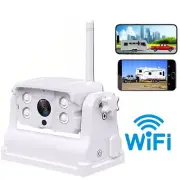 White Wireless Backup Camera Magnetic Portable Rechargeable For Truck Trailer RV
