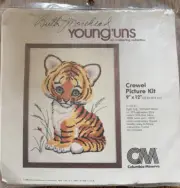 Crewel Tiger Cub Cat Picture Kit Young'uns Columbia Minerva Ruth Morehead NEW