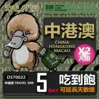 在飛比找momo購物網優惠-【鴨嘴獸 旅遊網卡】Travel Sim 中港澳 5天 網路