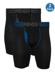 AND1® Men's Longer Length Performance Boxer Briefs, 2 Pack Large
