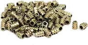 uxcell M4x10mm Hex Socket Threaded Insert Nuts Bronze Tone 100pcs for Wood Furniture