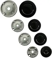 SPARES2GO (Non Universal) Oven Cooker Hob Gas Burner Crown & Flame Cap Kit for Lamona (Small, 2 Medium & Large, 55mm - 100mm)